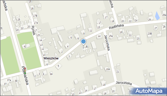 Mieszków, Radlińska, 7, mapa Mieszków