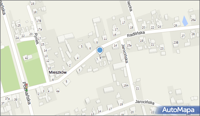 Mieszków, Radlińska, 8, mapa Mieszków