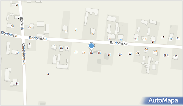 Mleczków, Radomska, 14, mapa Mleczków