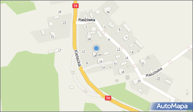 Mniów, Raszówka, 8, mapa Mniów