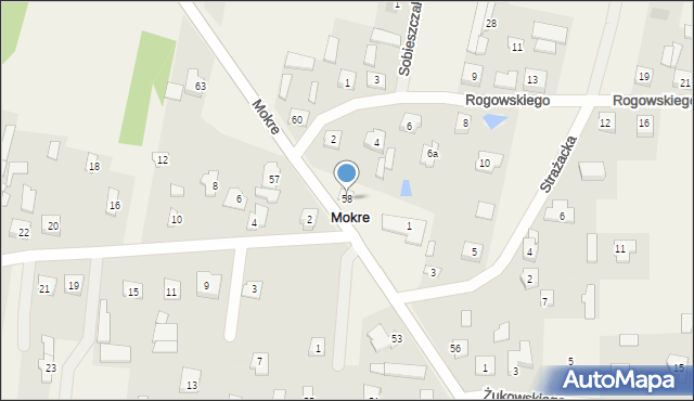 Mokre, Radzymińska, 58, mapa Mokre