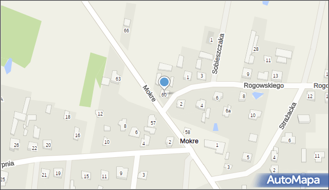 Mokre, Radzymińska, 60, mapa Mokre