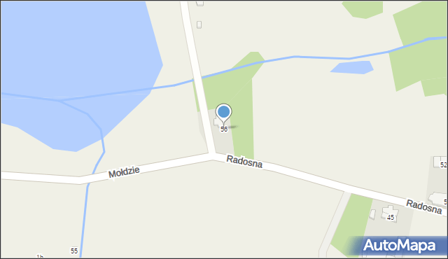 Mołdzie, Radosna, 56, mapa Mołdzie