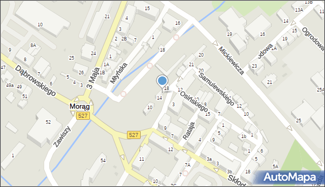 Morąg, Rataja, 16, mapa Morąg