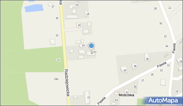 Mościska, Radziejowicka, 12, mapa Mościska