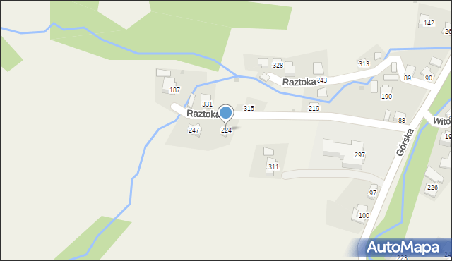 Nieledwia, Raztoka, 224, mapa Nieledwia