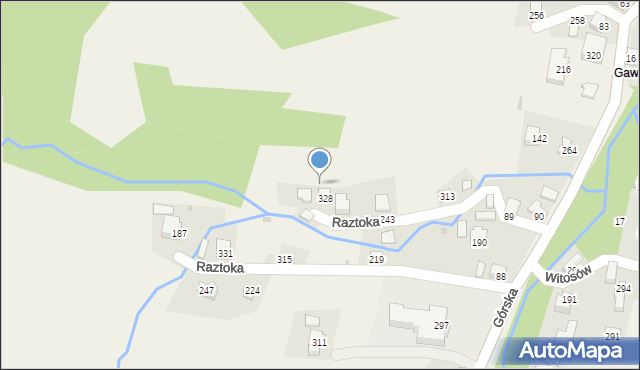 Nieledwia, Raztoka, 328, mapa Nieledwia