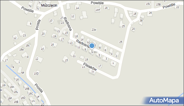 Niepołomice, Radosna, 7, mapa Niepołomice