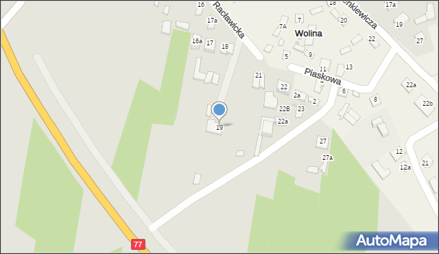 Nisko, Racławicka, 19, mapa Nisko