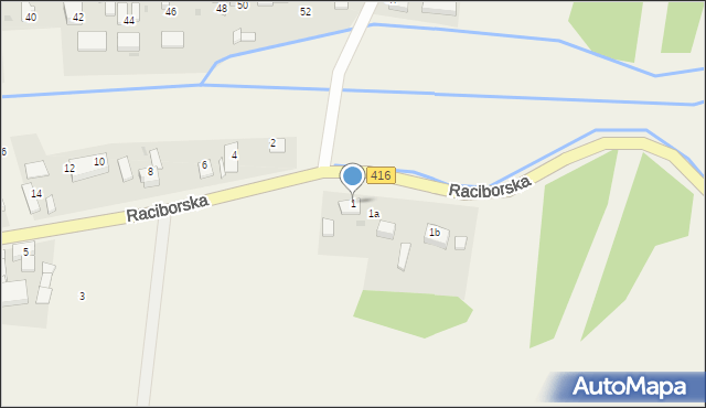 Nowa Cerekwia, Raciborska, 1, mapa Nowa Cerekwia