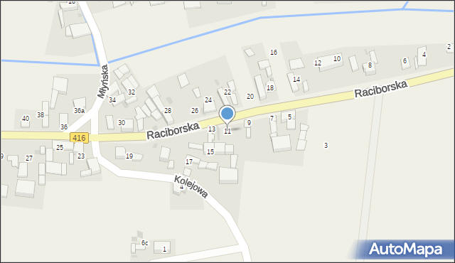 Nowa Cerekwia, Raciborska, 11, mapa Nowa Cerekwia