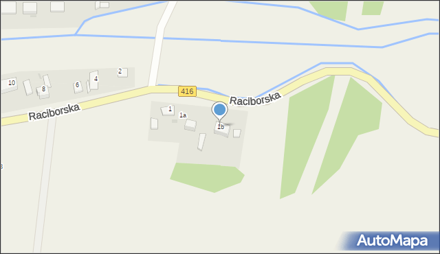 Nowa Cerekwia, Raciborska, 1b, mapa Nowa Cerekwia