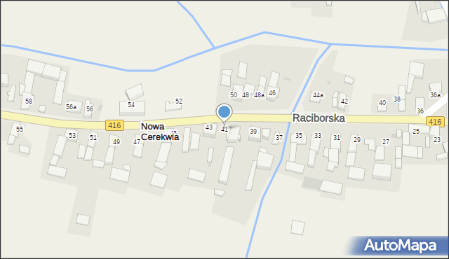 Nowa Cerekwia, Raciborska, 41, mapa Nowa Cerekwia