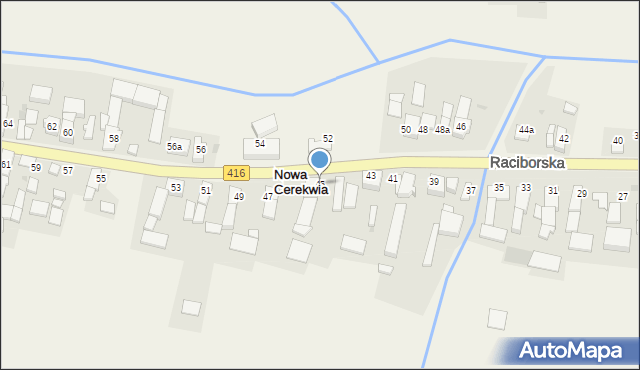 Nowa Cerekwia, Raciborska, 45, mapa Nowa Cerekwia