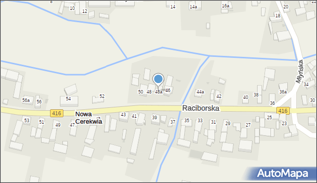 Nowa Cerekwia, Raciborska, 48a, mapa Nowa Cerekwia