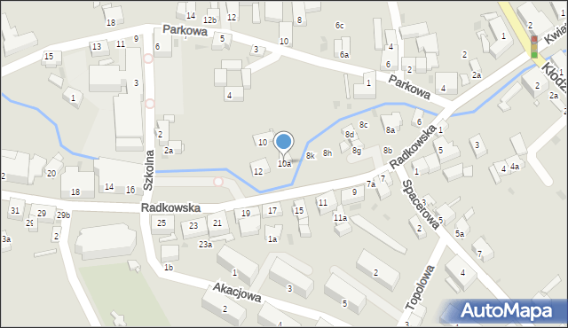 Nowa Ruda, Radkowska, 10a, mapa Nowa Ruda