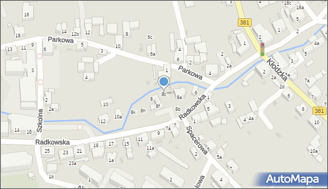 Nowa Ruda, Radkowska, 8c, mapa Nowa Ruda