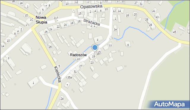 Nowa Słupia, Radoszów, 17, mapa Nowa Słupia