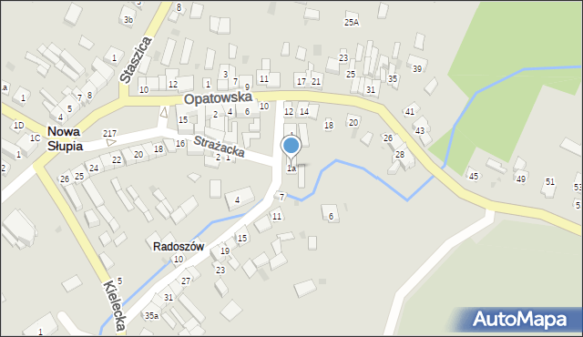 Nowa Słupia, Radoszów, 1a, mapa Nowa Słupia