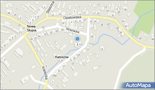 Nowa Słupia, Radoszów, 4, mapa Nowa Słupia