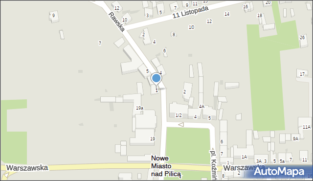 Nowe Miasto nad Pilicą, Rawska, 1, mapa Nowe Miasto nad Pilicą