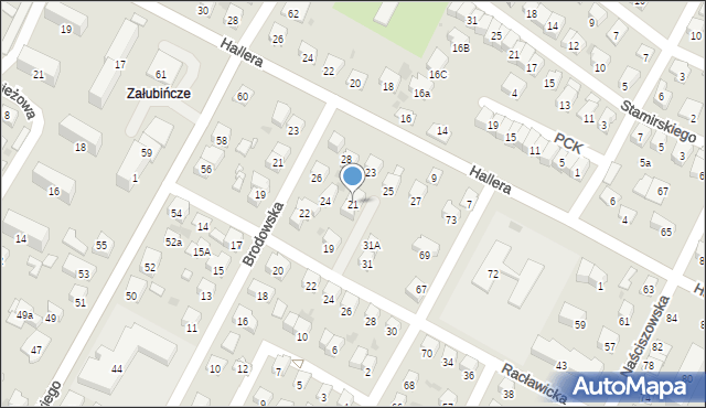 Nowy Sącz, Racławicka, 21, mapa Nowego Sącza