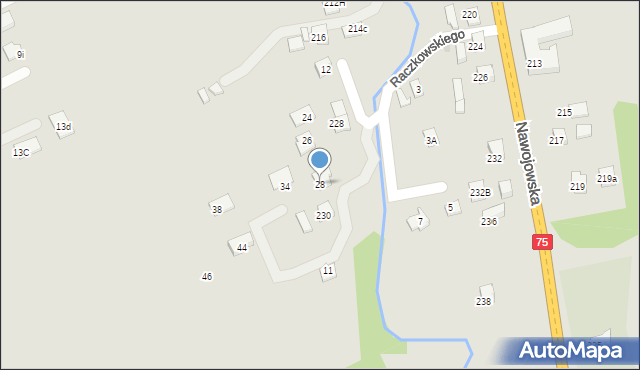 Nowy Sącz, Raczkowskiego Mieczysława, ks., 28, mapa Nowego Sącza