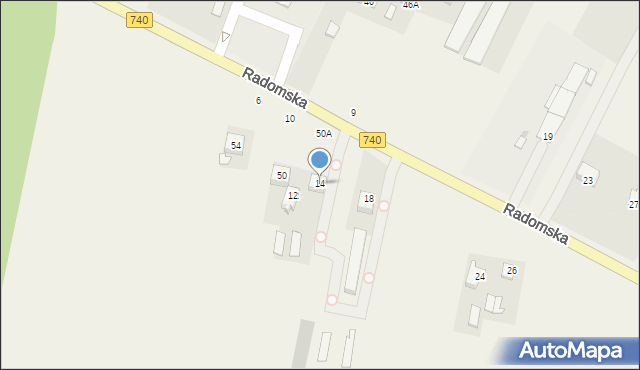 Oblas, Radomska, 14, mapa Oblas