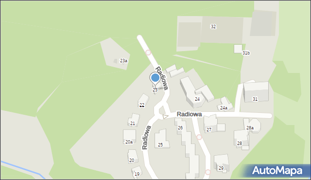 Olsztyn, Radiowa, 23, mapa Olsztyna