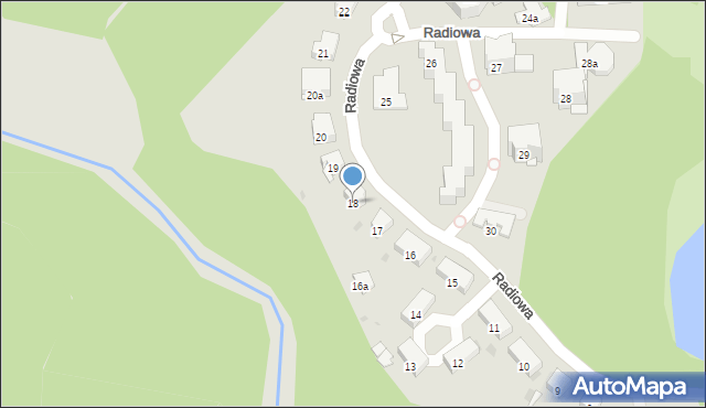 Olsztyn, Radiowa, 18, mapa Olsztyna