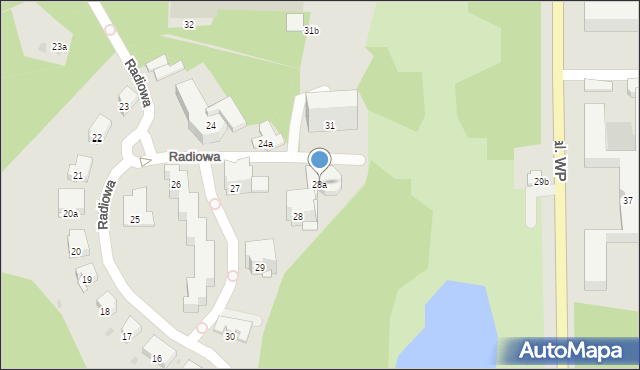 Olsztyn, Radiowa, 28a, mapa Olsztyna