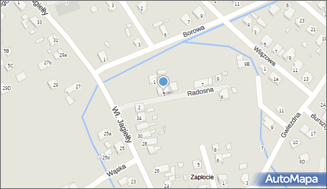 Opole, Radosna, 5, mapa Opola