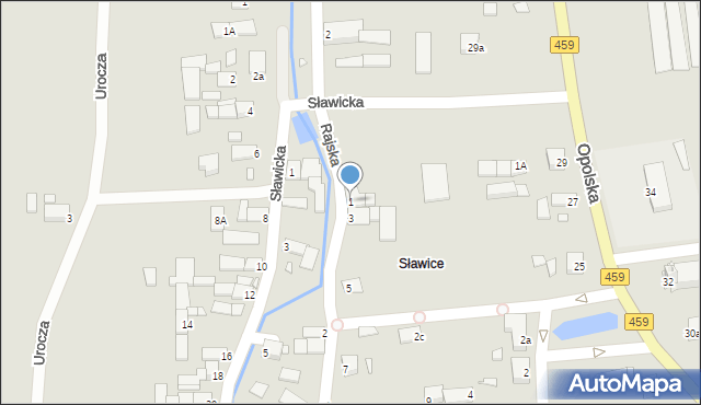 Opole, Rajska, 1, mapa Opola