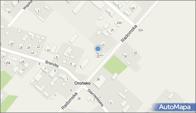 Orońsko, Radomska, 11, mapa Orońsko