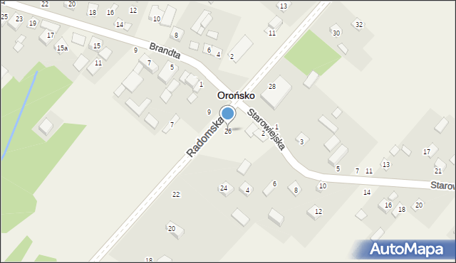 Orońsko, Radomska, 26, mapa Orońsko