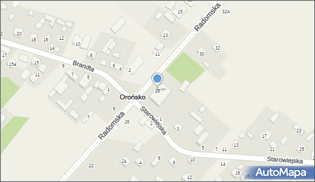 Orońsko, Radomska, 28, mapa Orońsko