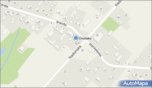 Orońsko, Radomska, 9, mapa Orońsko