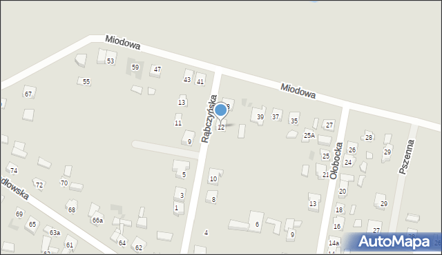 Ostrów Wielkopolski, Rąbczyńska, 12, mapa Ostrów Wielkopolski