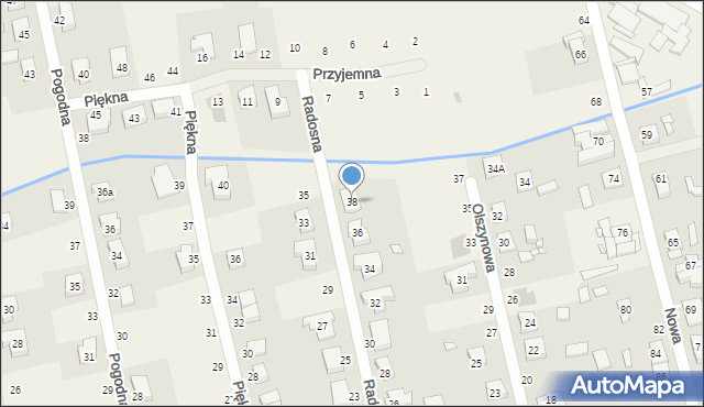 Palędzie, Radosna, 38, mapa Palędzie