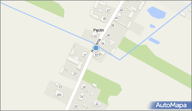 Pęclin, Radosna, 32, mapa Pęclin