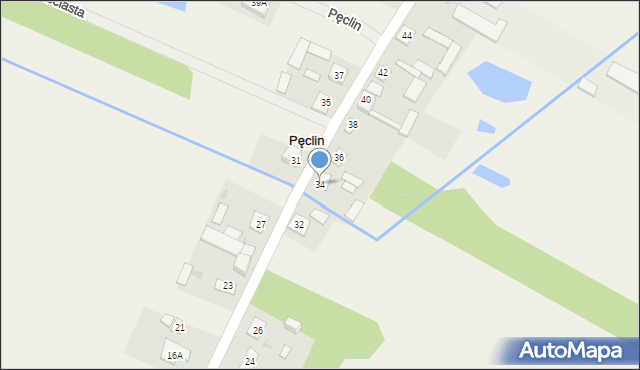 Pęclin, Radosna, 34, mapa Pęclin