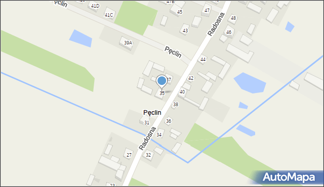 Pęclin, Radosna, 35, mapa Pęclin