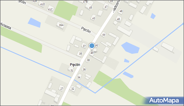 Pęclin, Radosna, 40, mapa Pęclin