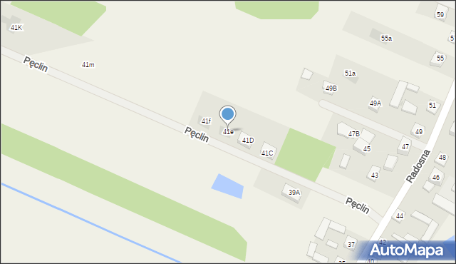 Pęclin, Radosna, 41e, mapa Pęclin