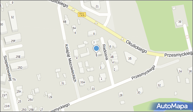 Piaseczno, Radosna, 5, mapa Piaseczno