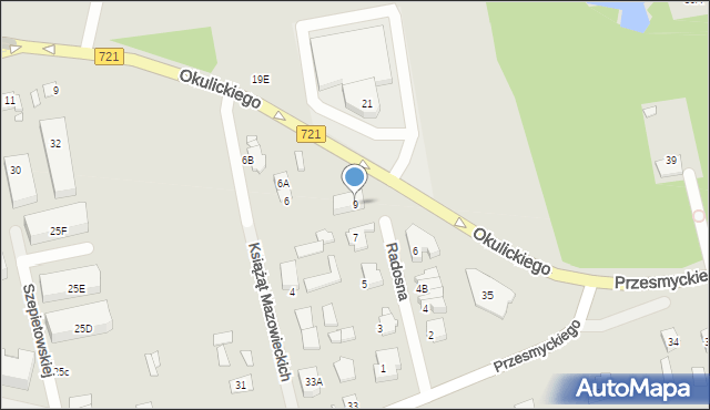 Piaseczno, Radosna, 9, mapa Piaseczno