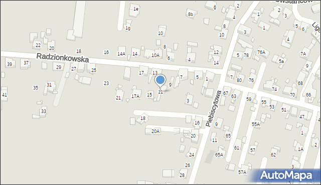 Piekary Śląskie, Radzionkowska, 11, mapa Piekary Śląskie