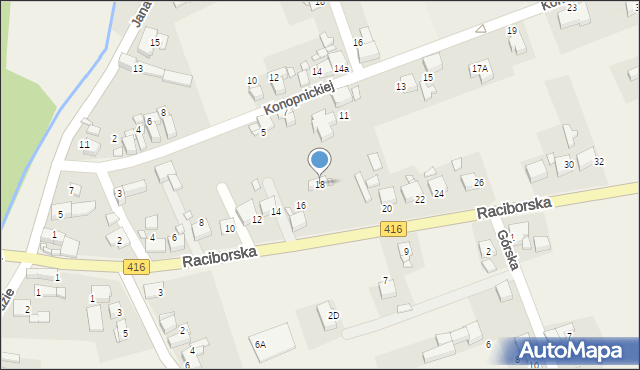 Pietrowice Wielkie, Raciborska, 18, mapa Pietrowice Wielkie