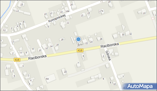 Pietrowice Wielkie, Raciborska, 20, mapa Pietrowice Wielkie