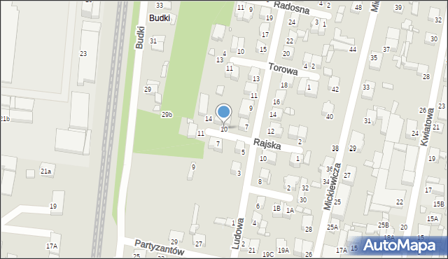 Piotrków Trybunalski, Rajska, 10, mapa Piotrków Trybunalski